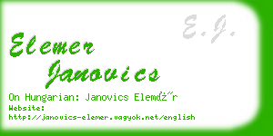 elemer janovics business card